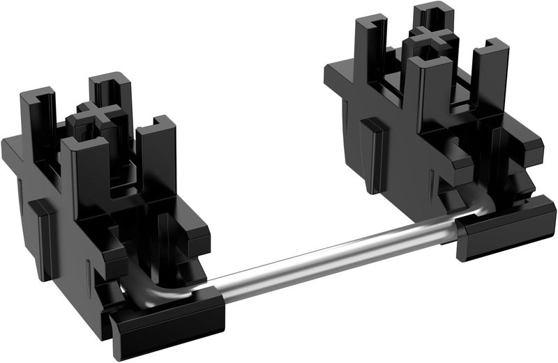 DUROCK Plate Mount Stabilizer V3, Innovative Pre-Clipped Stem for Minimum Wire Wobble 2U 6.25U 7U Keyboard Stabilizers (V3 Black Silver 80% Kit) - Image 1